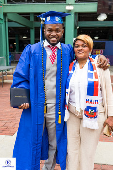 English High School graduate Thomas Thermidor and his mother