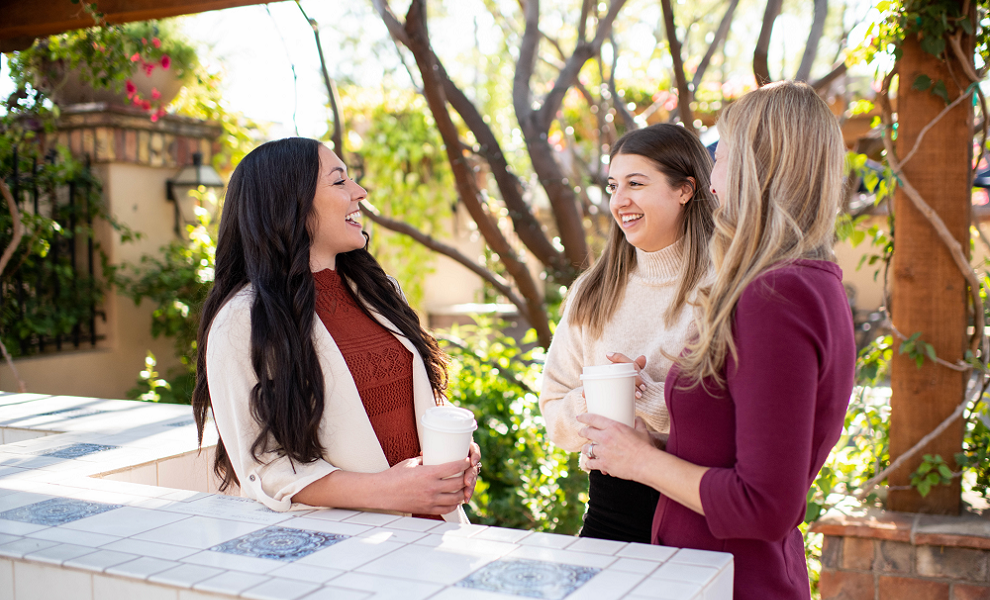 brighton jones careers team members talking outside