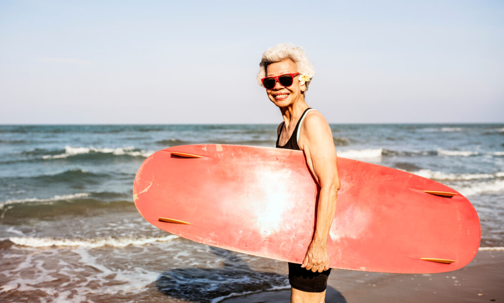 Surfer at a nice beach